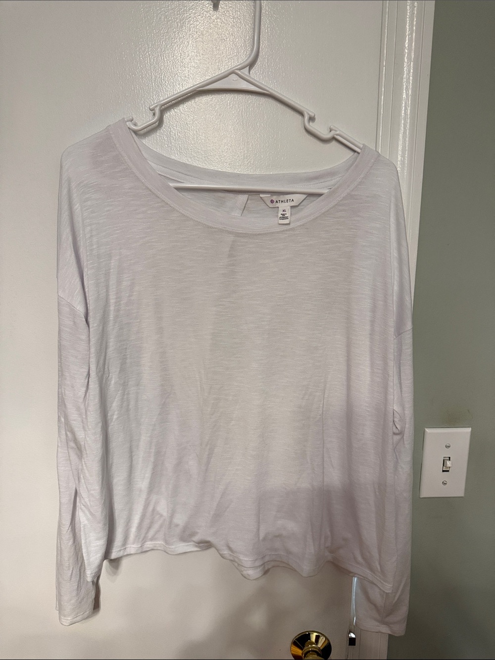 Athleta White Lightweight Long-Sleeve Tee